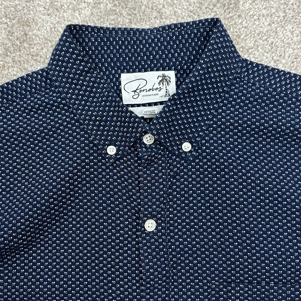 Bonobos Short‎ Sleeve Shirt Men's Size Medium Slim Fit Blue Preppy